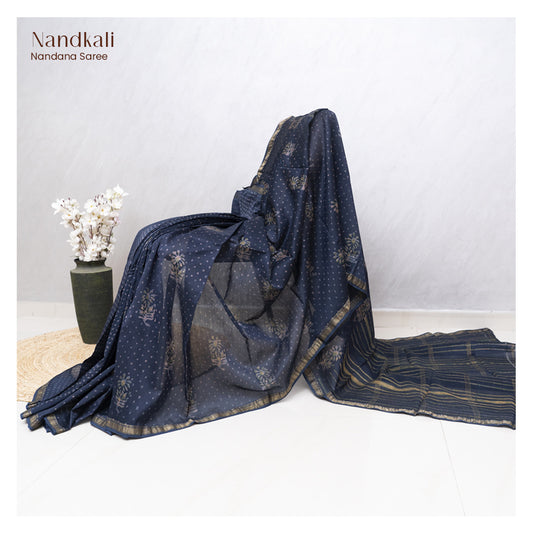 Nandkali Nandana Saree- Maheshwari silk