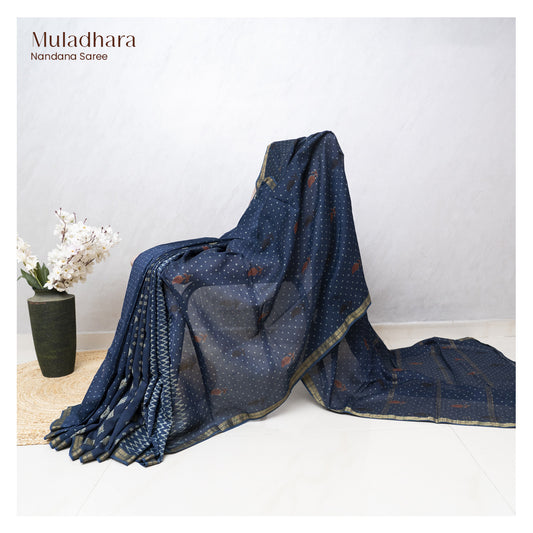 Muladhara Nandana Saree- Maheshwari silk