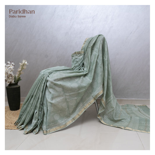 Paridhan Dabu saree- Maheshwari silk